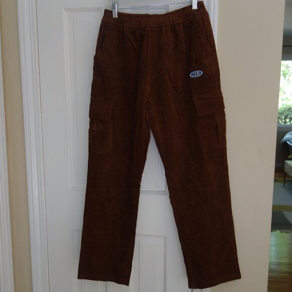 AEL AELFRIC EDEN Brown Corduroy Pull-On Cargo Streetwear Pants Joggers – Small - Picture 2 of 8